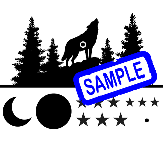 Disc Dye Stencil - Forest Wolf Design