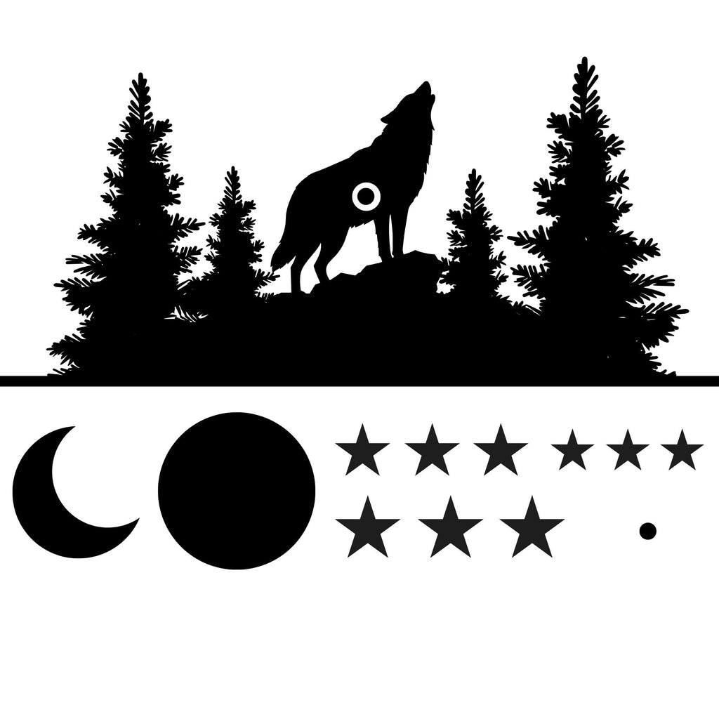Disc Dye Stencil - Forest Wolf Design